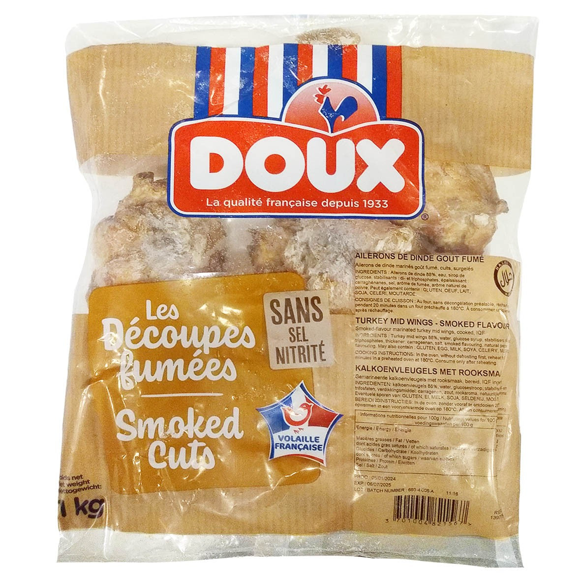 Turkey* Wings Smoked - Aileron Dinde Fume 1 kg.