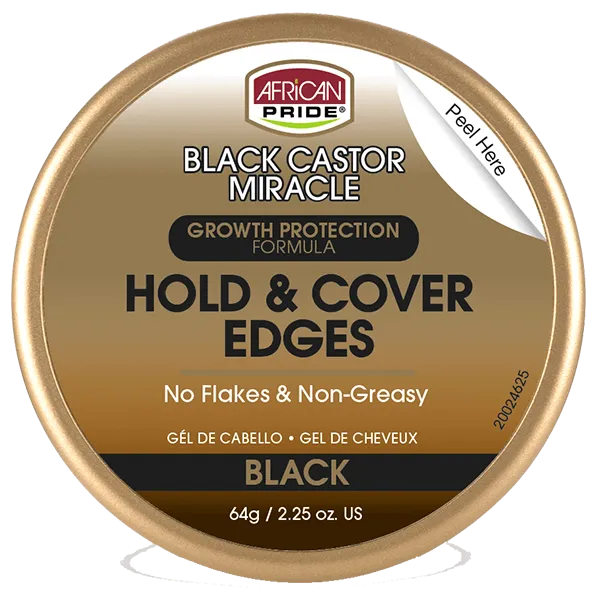 African Pride Black Castor Miracle Hold & Cover Edges 64gram