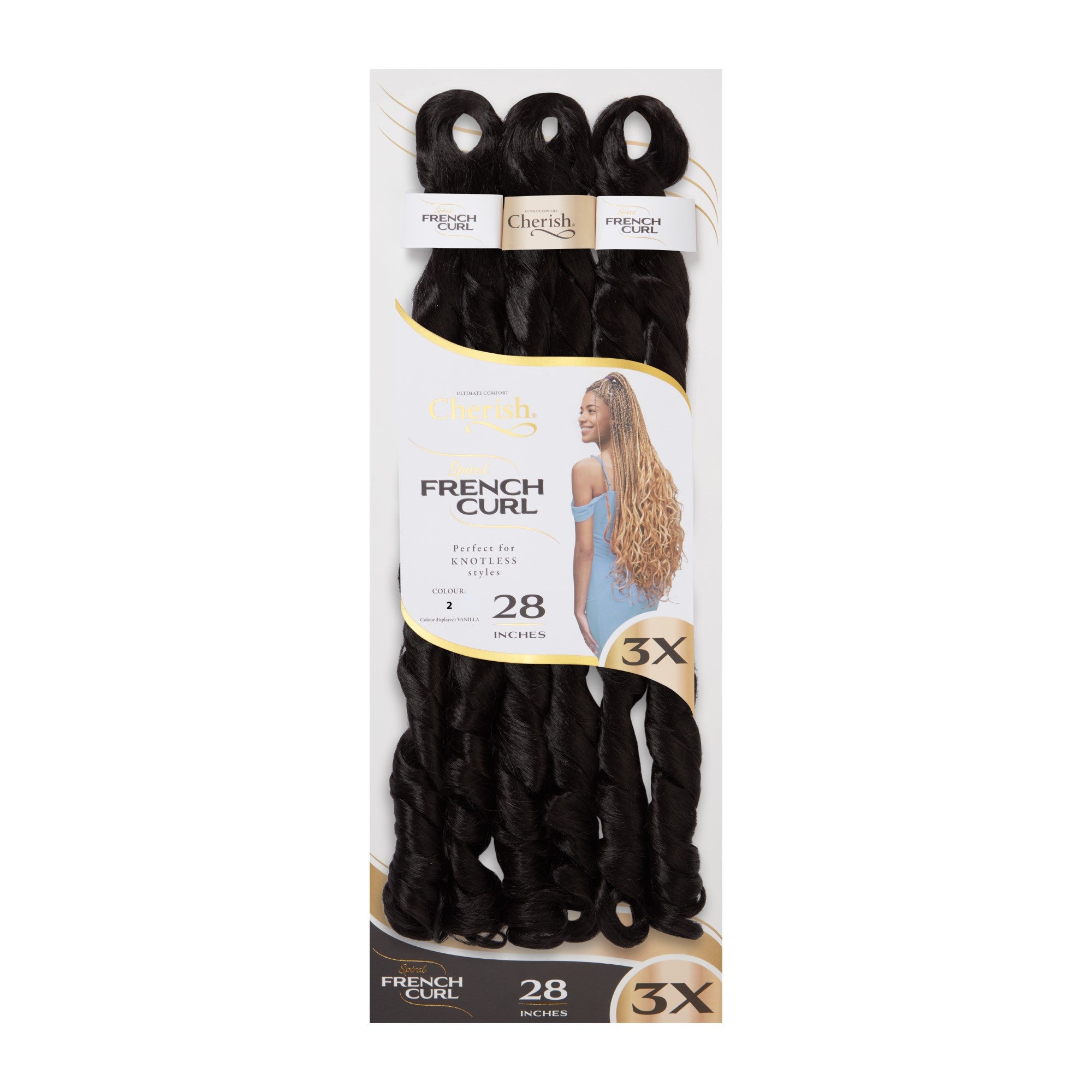 Cherish Bulk 3x Ps Spiral French Curls 28'' Colour 2