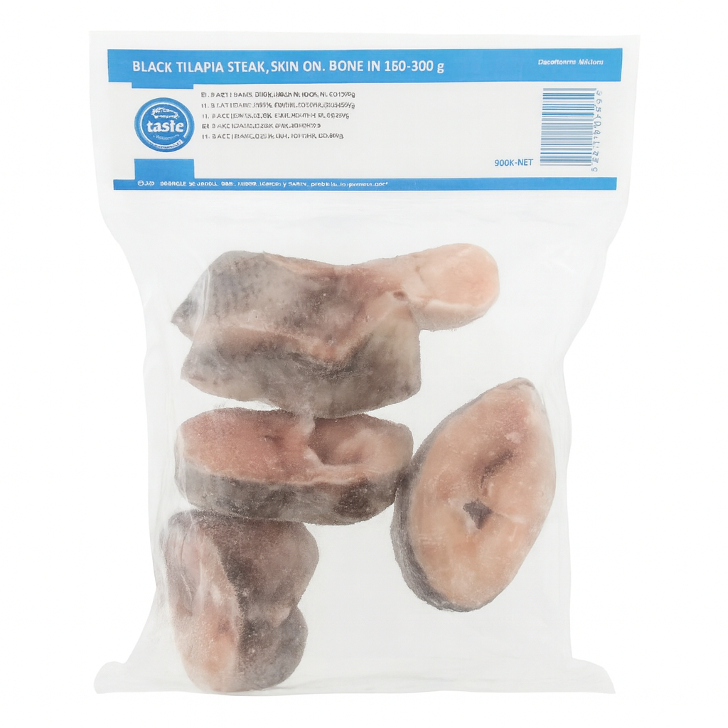 Black Tilpia Steak Skin on ,Bone in