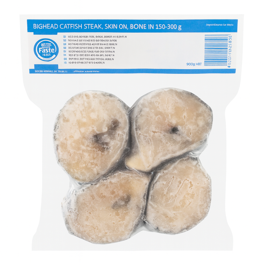 Bighead Catfish Steak Skin on, Bone in