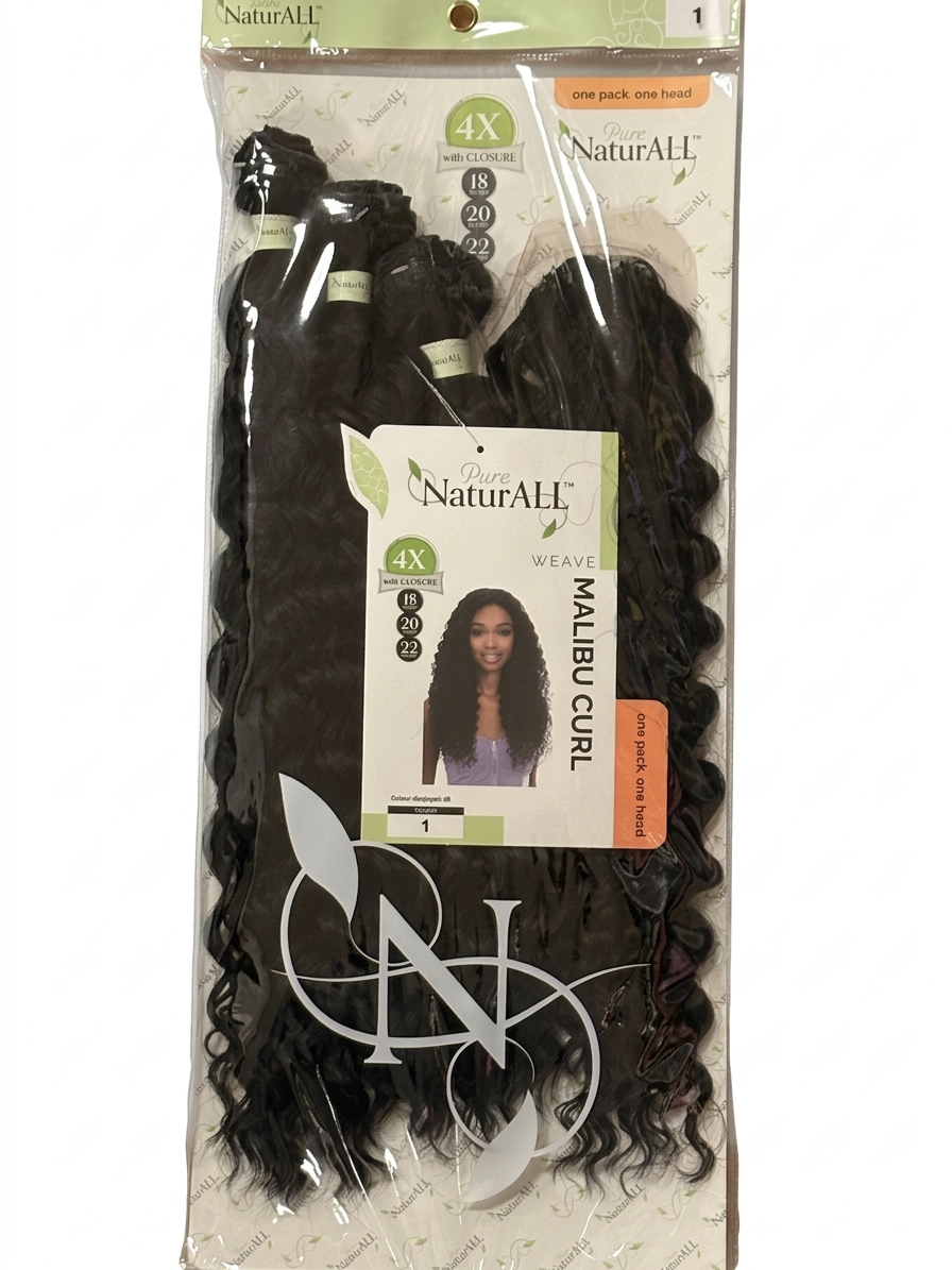 Naturall Malibu Curl 4x Closure 18 20 22'' Colour 1