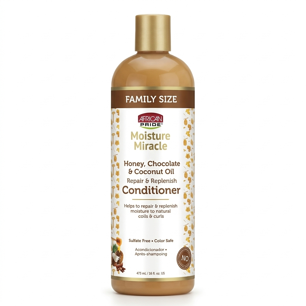 African Pride Moisture Miracle Honey , Chocolate & Coconut Oil Conditioner 473ml