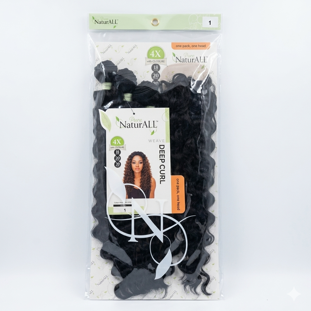 Naturall Deep Curl 4x Closure 18 20 22'' Colour 1