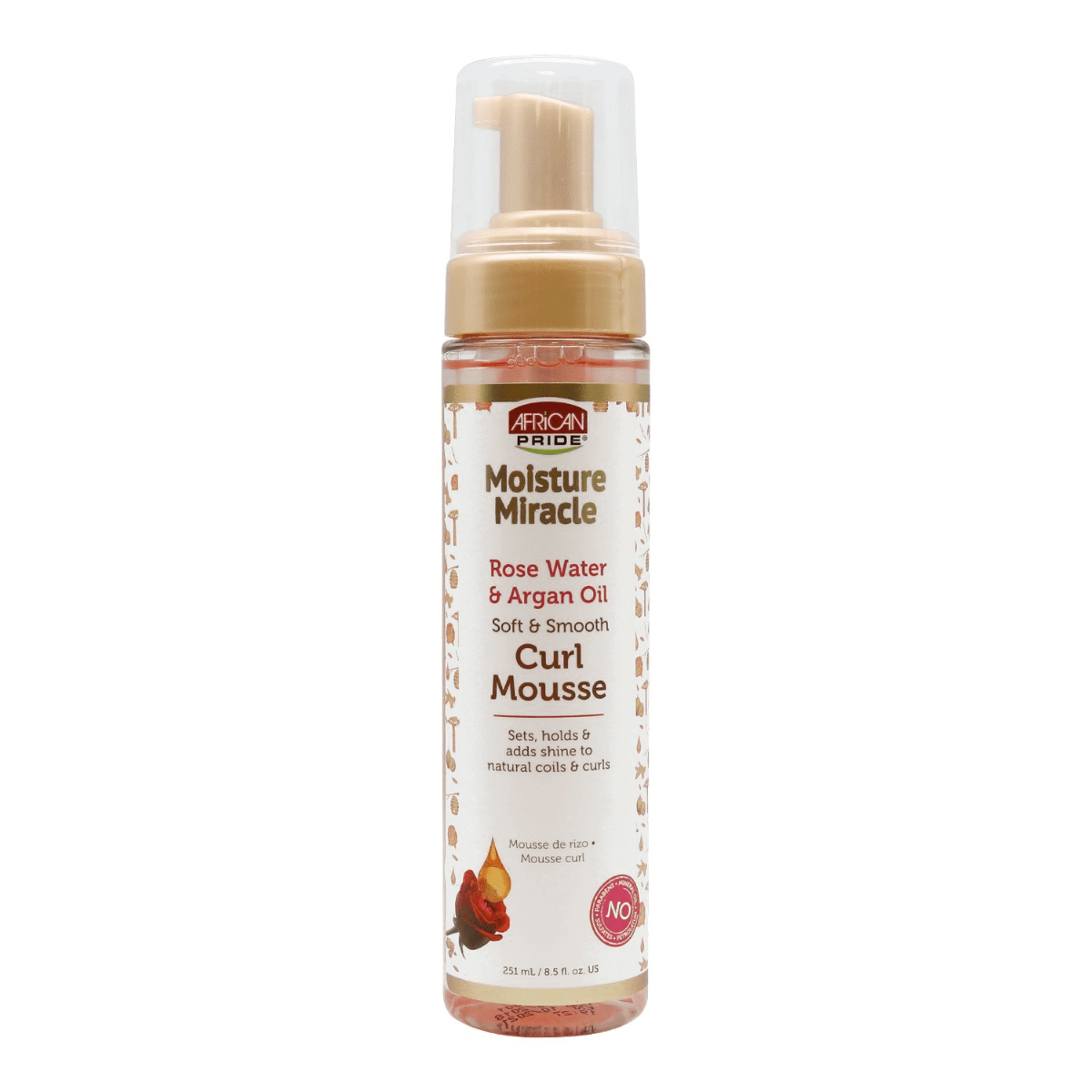 African Pride Moisture Miracle Curl Mousse Rose Water & Argan Oil 251ml