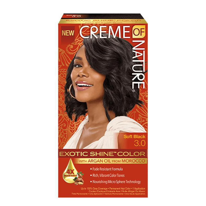 Creme Of Nature Exotic Shine Color Hair Color, 3.0 Soft Black