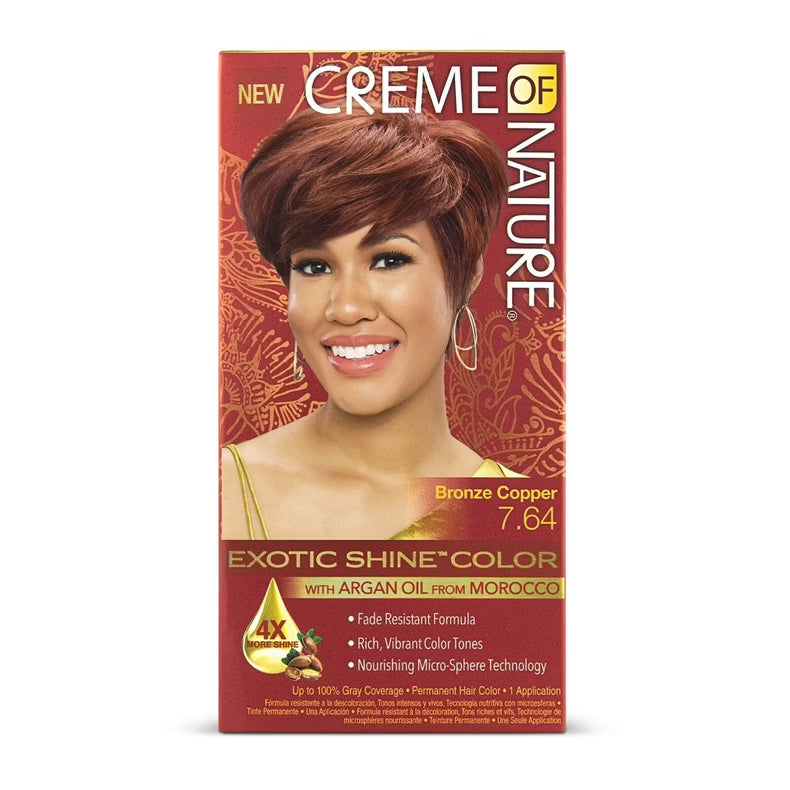 Creme Of Nature Exotic Shine Color Hair Color, 7.64 Bronze Copper