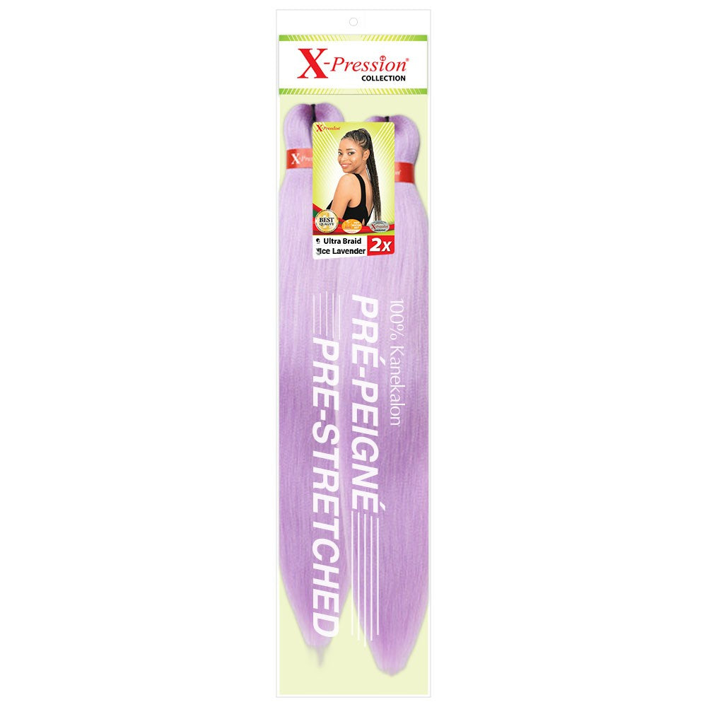 X-Pression 2x Pre-Stretched Braid Colour Ice Lavander
