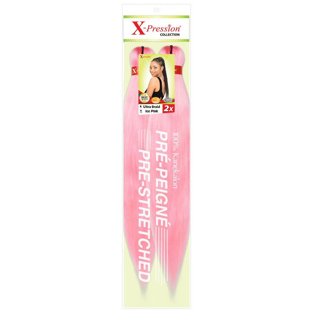 X-Pression 2x Pre-Stretched Braid Colour Ice Pink