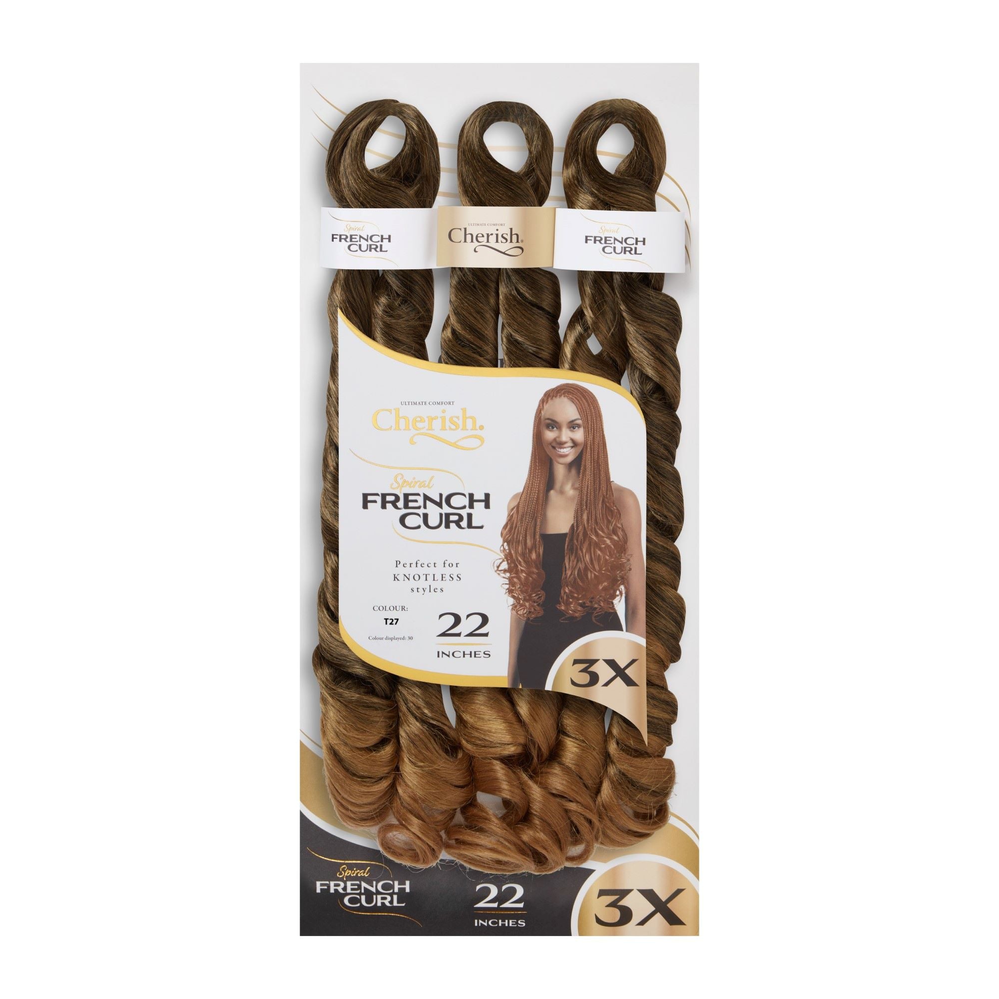 Cherish Bulk 3x Ps Spiral French Curls 22'' Colour T27